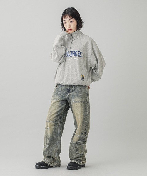 トレーナー スウェット STITCH ZIP UP SWEAT TOP レディース X-girl トレーナー スウェット STITCH ZIP UP SWEAT TOP
