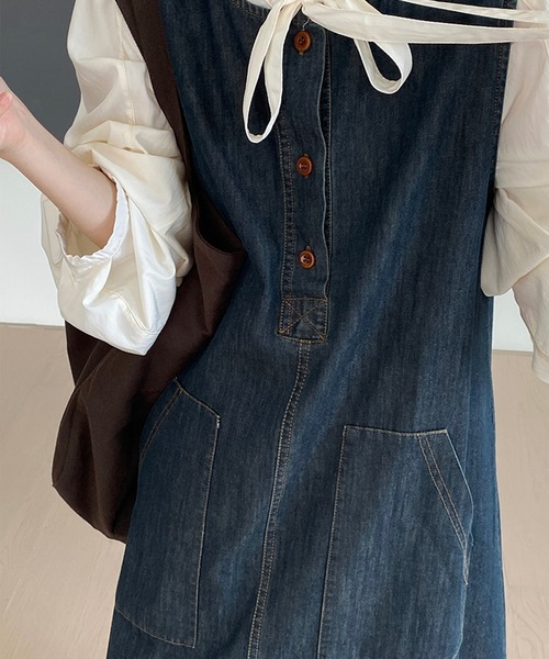 【特価！大人サイズあり】MM6 ノースリーブ デニムワンピース MM6 Maison Margiela｜デニムノースリーブロングワンピース