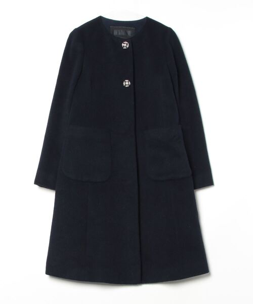 HI-KO 　TO BE CHIC 黒　新品　コート TO BE CHIC（トゥー ビー シック） ノーカラーコート 42 ダーク