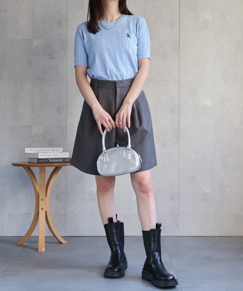 Burberry♡ ウール半袖ニット　ワンポイント刺繍 f1fc5771407c9d2270cc7d9d9cb348