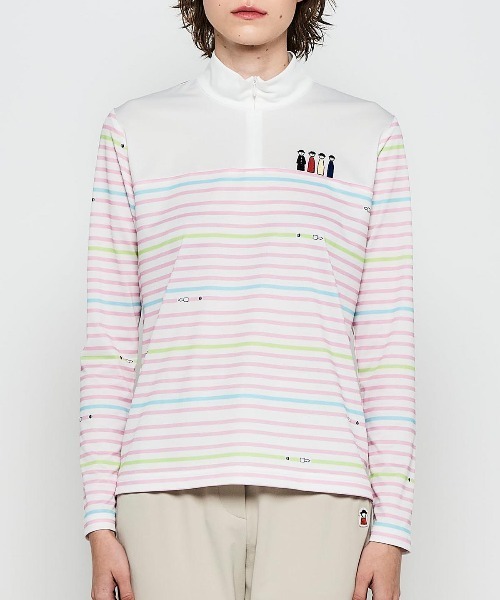 Picone CLUB tシャツ マルチボーダープルオーバー レディース