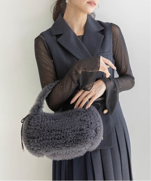 RANDA（ランダ） ハンドバッグ 2WAY チュールフリルハンドバッグ