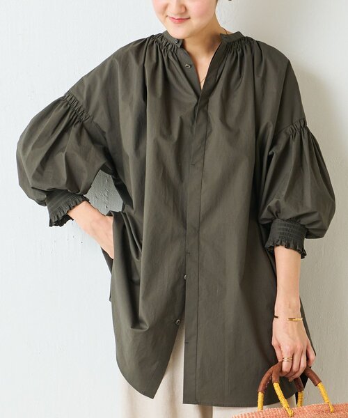 ブラウス シャツ トリプルシャーリングシャツ レディース