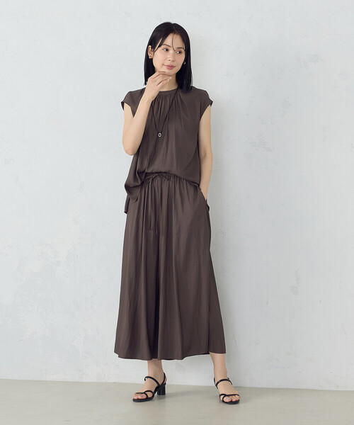 マルチサイズ ブラウス シャツ トロミロングシャツ「セットアップ可能」 レディース COMME CA ISM ブラウス シャツ ゆるっとろみ ブラウス
