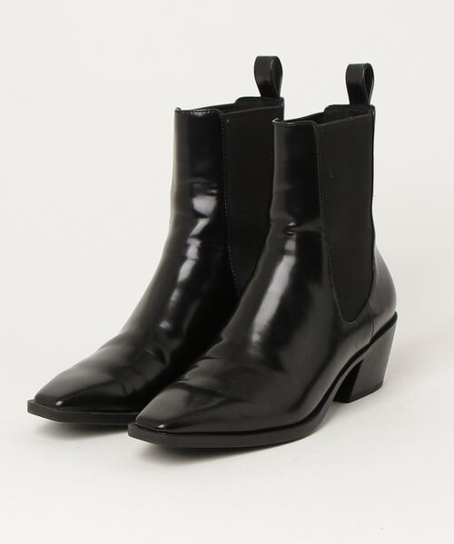 Charles & Keith 黒 レザー ブーツ CHARLES ＆ KEITH 「charles&keith」 ショートブーツ 36 ブラック