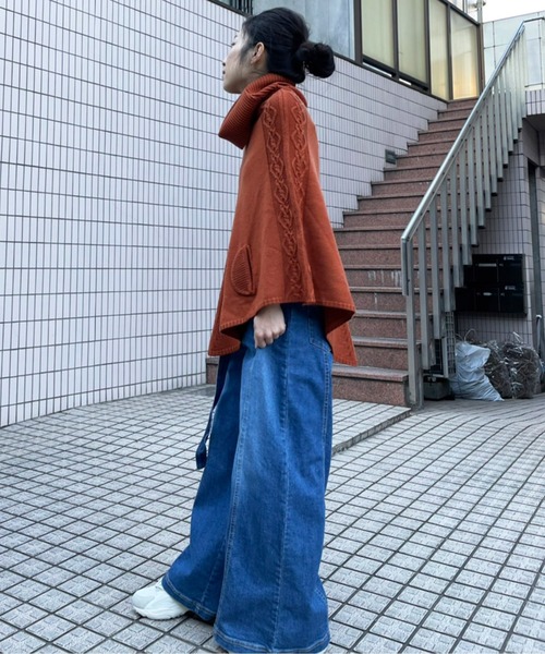 「AVIE」 ニットポンチョ 38 ブラック レディース_画像3