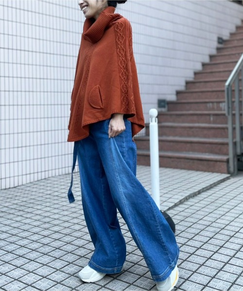 「AVIE」 ニットポンチョ 38 ブラック レディース_画像5