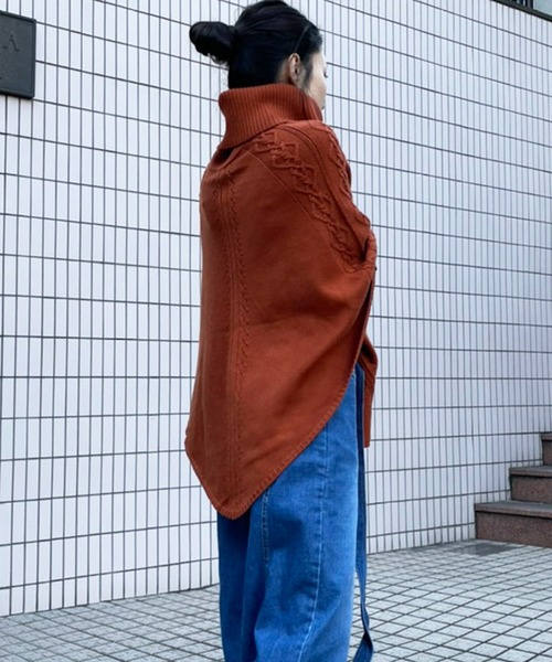 「AVIE」 ニットポンチョ 38 ブラック レディース_画像6