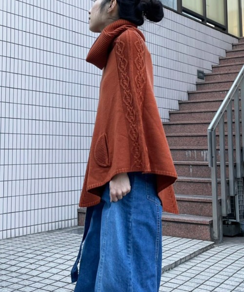 「AVIE」 ニットポンチョ 38 ブラック レディース_画像8