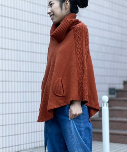 「AVIE」 ニットポンチョ 38 ブラック レディース_画像9