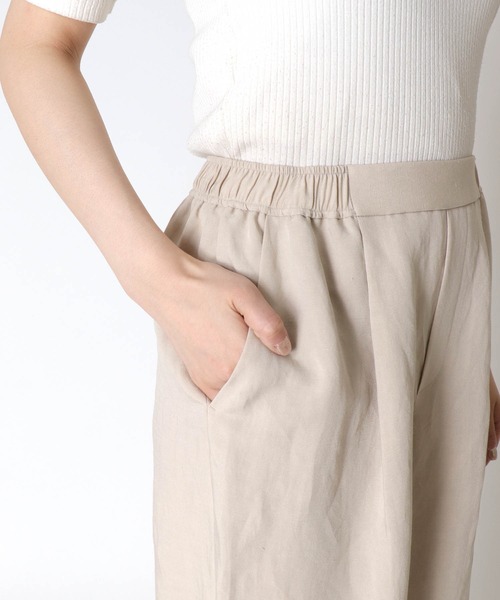 Jines（ジネス） パンツ 麻レーヨンワイドパンツ レディース