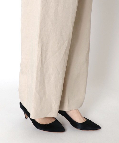 Jines（ジネス） パンツ 麻レーヨンワイドパンツ レディース