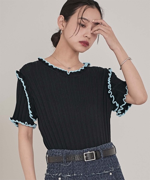 ◆送料・関税無料◆Merlette リブニット front open lib knit pullover /フロントオープン 襟付き リブ