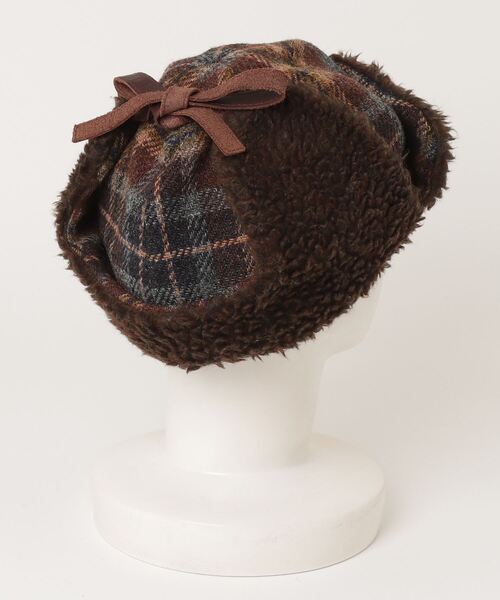 「CA4LA」 チェック柄帽子 M ブラウン レディース_画像2