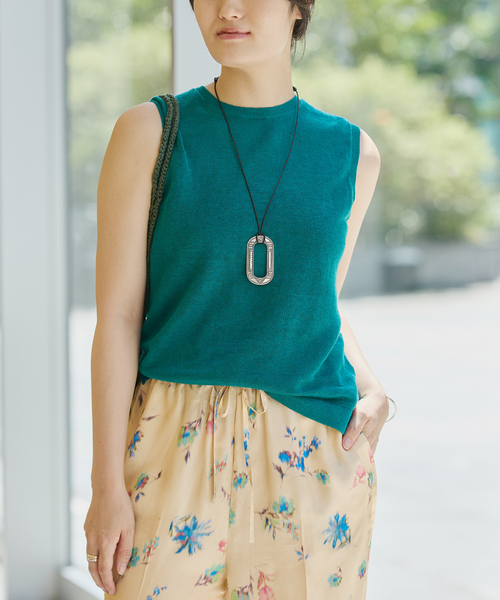 ニット セーター IENA LA BOUCLE Linen ミニ裏毛ノースリーブ レディース