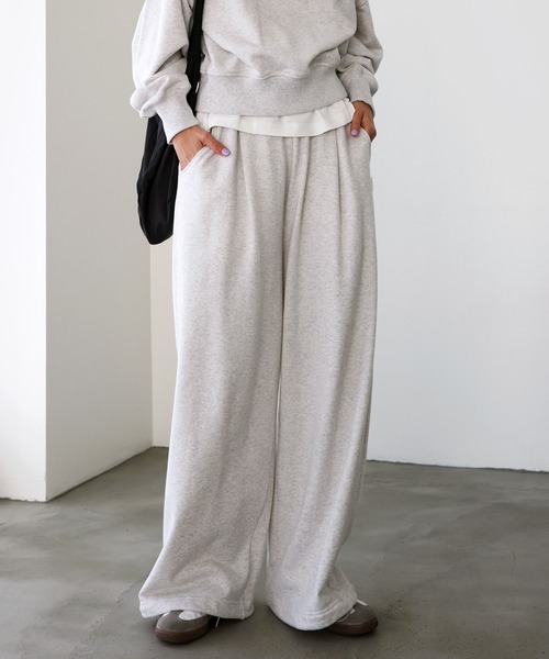 ANN DEMEULEMEESTER ワイドスウェットパンツ ANME スウェットパンツ ジャージ スウェットタックワイドパンツ