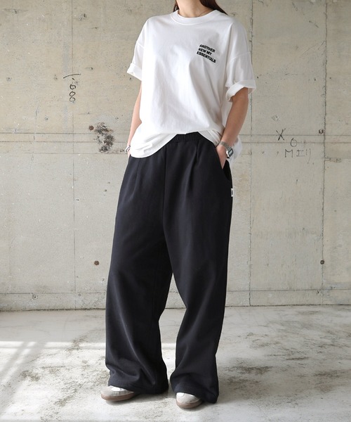 ANME スウェットパンツ ジャージ スウェットタックワイドパンツ