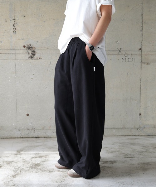ANME ワイドパンツ スウェットパンツ ジャージ スウェットタックワイド