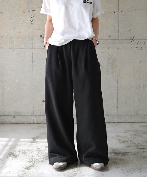 ANME ワイドパンツ スウェットパンツ ジャージ スウェットタックワイド