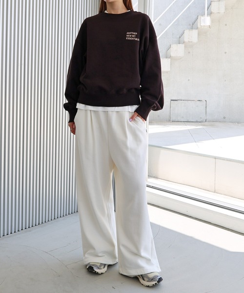 ANME ワイドパンツ スウェットパンツ ジャージ スウェットタックワイド