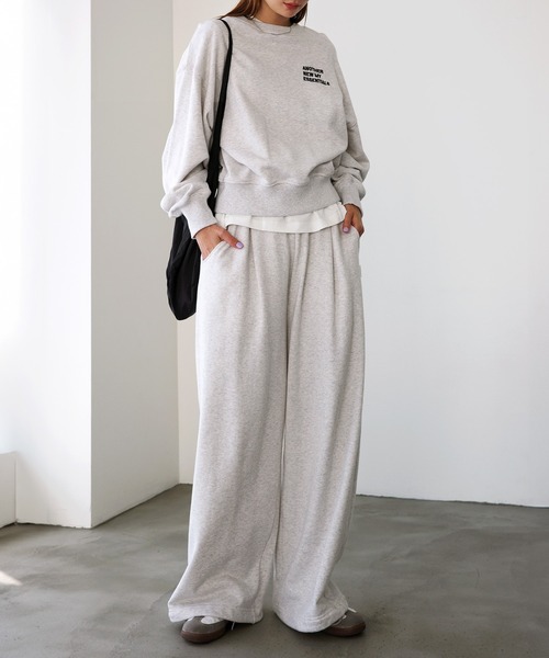 ANN DEMEULEMEESTER ワイドスウェットパンツ ANME スウェットパンツ ジャージ スウェットタックワイドパンツ