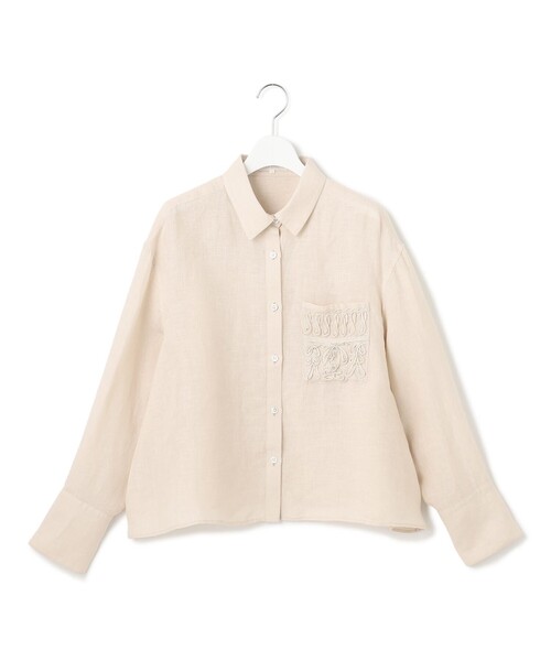 ブラウス シャツ 「洗える」LIBECO クロップド シャツ レディース 23区 ブラウス シャツ 「洗える」LIBECO クロップド レディース