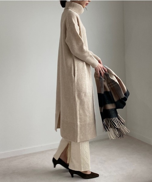 「DOUX ARCHIVES」 ニットワンピース FREE ブラウン レディース_画像4