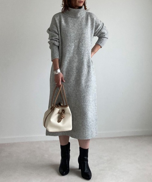 「DOUX ARCHIVES」 ニットワンピース FREE ブラウン レディース_画像6