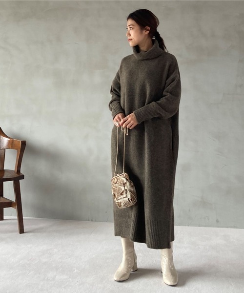 「DOUX ARCHIVES」 ニットワンピース FREE ブラウン レディース_画像9