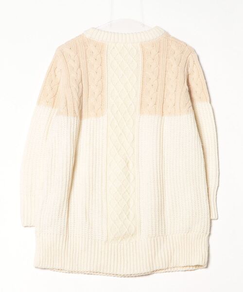 「flower」 長袖ニット - ベージュ レディース_画像2