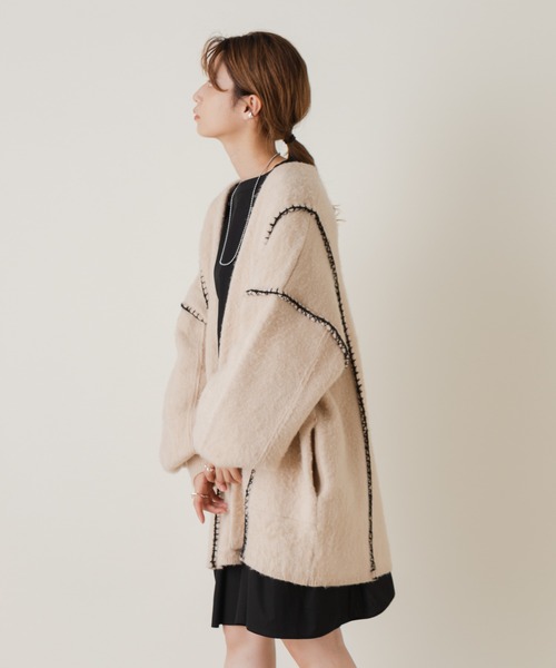 kastane 切替ざっくりニットカーディガン kastane ざっくりニット  