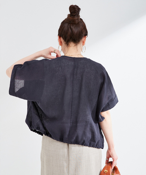 リネンブレンドメッシュSSドルマンブルゾン B.C STOCK コート アウター 手洗い可 / リネンブレンドメッシュ