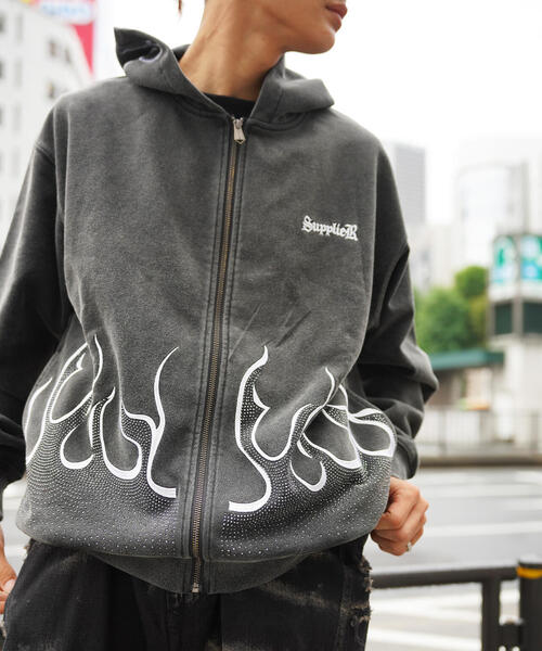 SUPPLIER パーカー SUPPLIER「LHP WEB限定」FIRE PATTERN