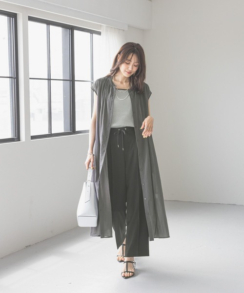 GLOBAL WORK ＊エアリーリラックスノースリーブワンピース GLOBAL WORK ワンピース エアリーリラックスノースリーブ