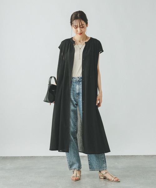 GLOBAL WORK ＊エアリーリラックスノースリーブワンピース GLOBAL WORK ワンピース エアリーリラックスノースリーブ