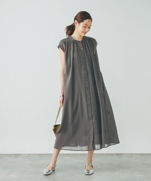 GLOBAL WORK ＊エアリーリラックスノースリーブワンピース GLOBAL WORK ワンピース エアリーリラックスノースリーブ