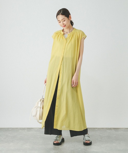 GLOBAL WORK ＊エアリーリラックスノースリーブワンピース GLOBAL WORK ワンピース エアリーリラックスノースリーブ