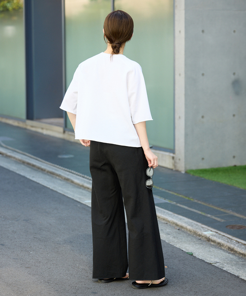 IENA - [美品]ハーフスリーブカットソー　フリーサイズ IENA シャーリング ハーフスリーブトップス 5分丈カットソー