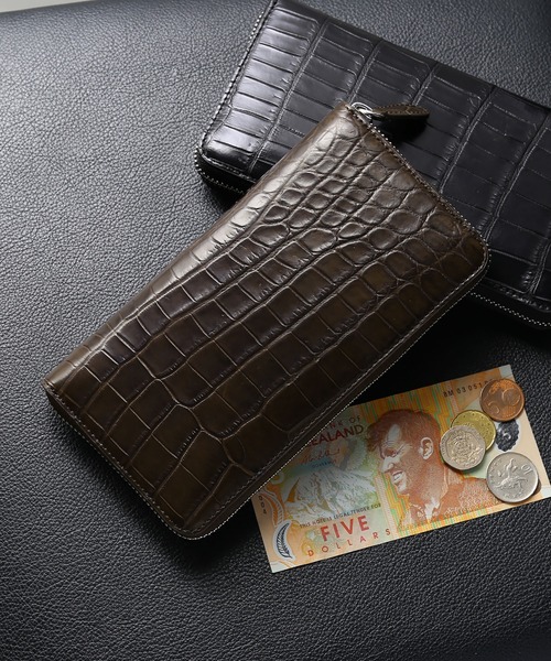 長財布 財布 クロコダイルレザー 長財布 マット加工 レディース メンズの画像