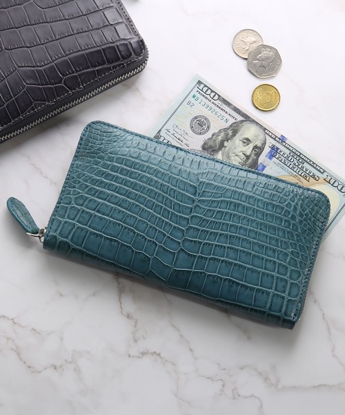 長財布 財布 クロコダイルレザー 長財布 マット加工 レディース メンズの画像