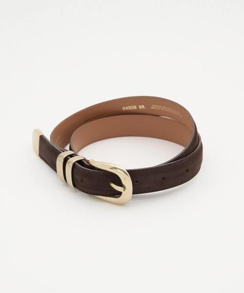 【タイムセール】極美品 メゾンボワネ ブラウン ゴールド ヌバック ベルト セール】Maison Boinet ヌバック ベルト（ベルト）｜MAISON
