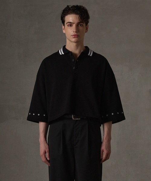 GRANCY 黒 長袖 ポロシャツ GRANCY 「GRANCY」 長袖ポロシャツ L ブラック メンズ