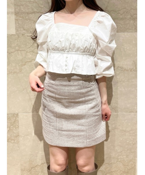 snidel バルーンミニスカート ホワイト 0サイズ SNIDEL｜バルーンミニスコート | Rakuten Fashion(楽天