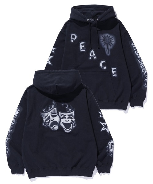 X-LARGEパーカー XLARGE パーカー AIRBRUSH PULLOVER HOODED SWEATSHIRT メンズ