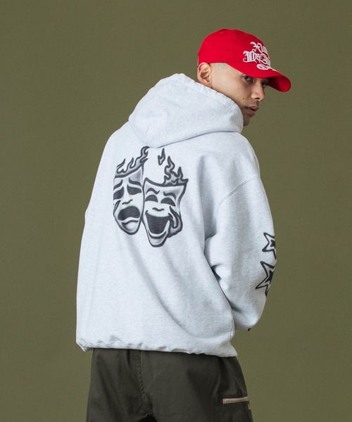 X-LARGEパーカー XLARGE パーカー AIRBRUSH PULLOVER HOODED SWEATSHIRT メンズ