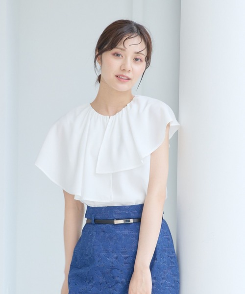 Andemiu ブラウス シャツ アシメフリルブラウス577651