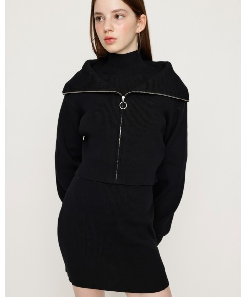 【未使用】SLY ジップアップ カーディガン SLY 「SLY」 ニットカーディガン 1 グレー レディース