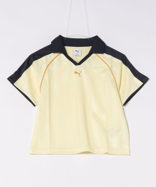 tシャツ PUMA プーマ W T7 RELAXED FOOTBALL JERSEY ショートスリーブ 633973 35GOLD MOON レディー