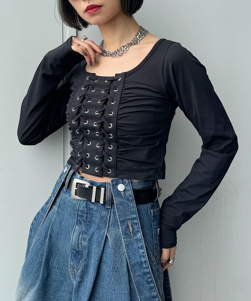258♡ページ PAGEBOY 「PAGEBOY」 長袖カットソー FREE ロイヤルブルー