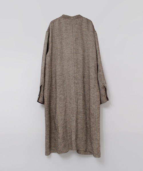-RNA-N- 新品・未使用　麻100% コート C0776 オーバーコックコート(M ダークチャコール): アウター